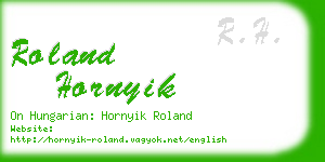 roland hornyik business card